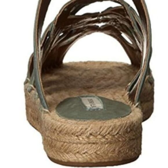 Cynthia Vincent Espadrille Platform Sandals Mint Green Suede - Picture 2 of 6